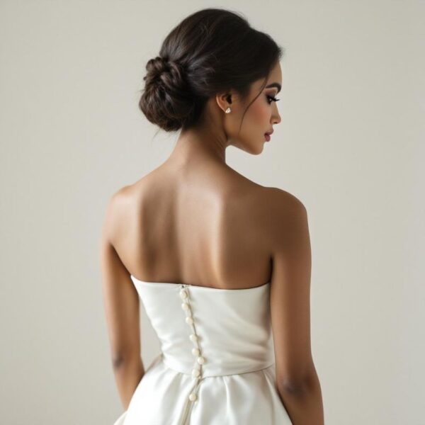 Button Back wedding dress back style at London Bride, South London