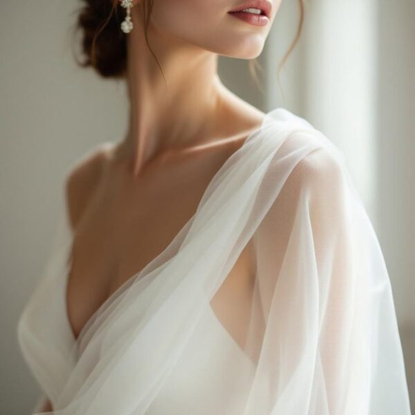 Chiffon wedding dress fabric at London Bride, South London