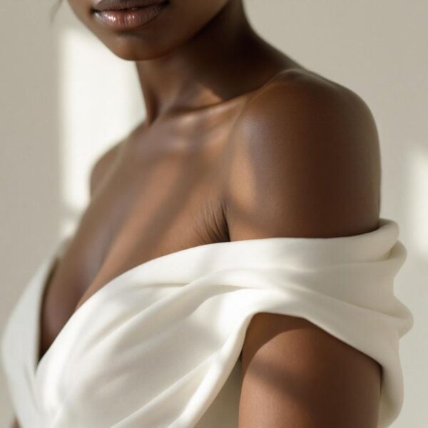 Crepe wedding dress fabric at London Bride, South London