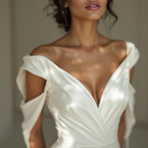 Mikado wedding dress fabric at London Bride, South London