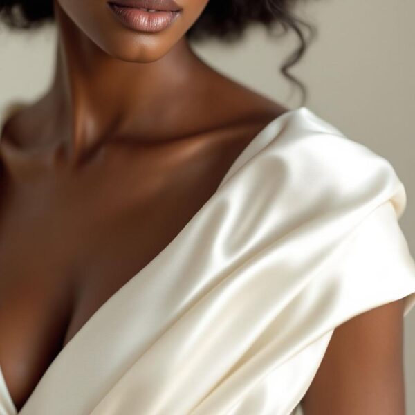 Satin wedding dress fabric at London Bride, South London