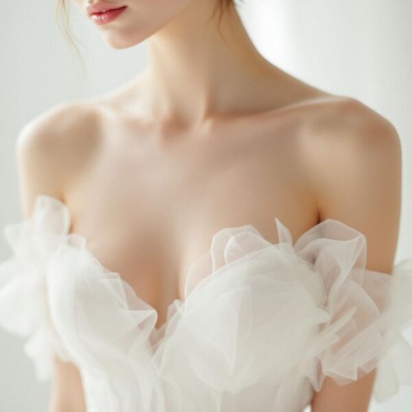 Tulle wedding dress fabric at London Bride, South London