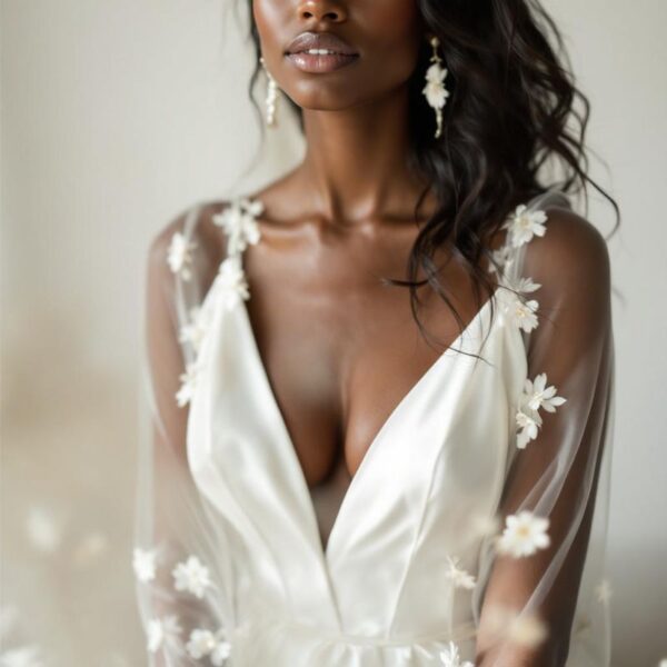 V-Neck wedding dress neckline at London Bride, South London